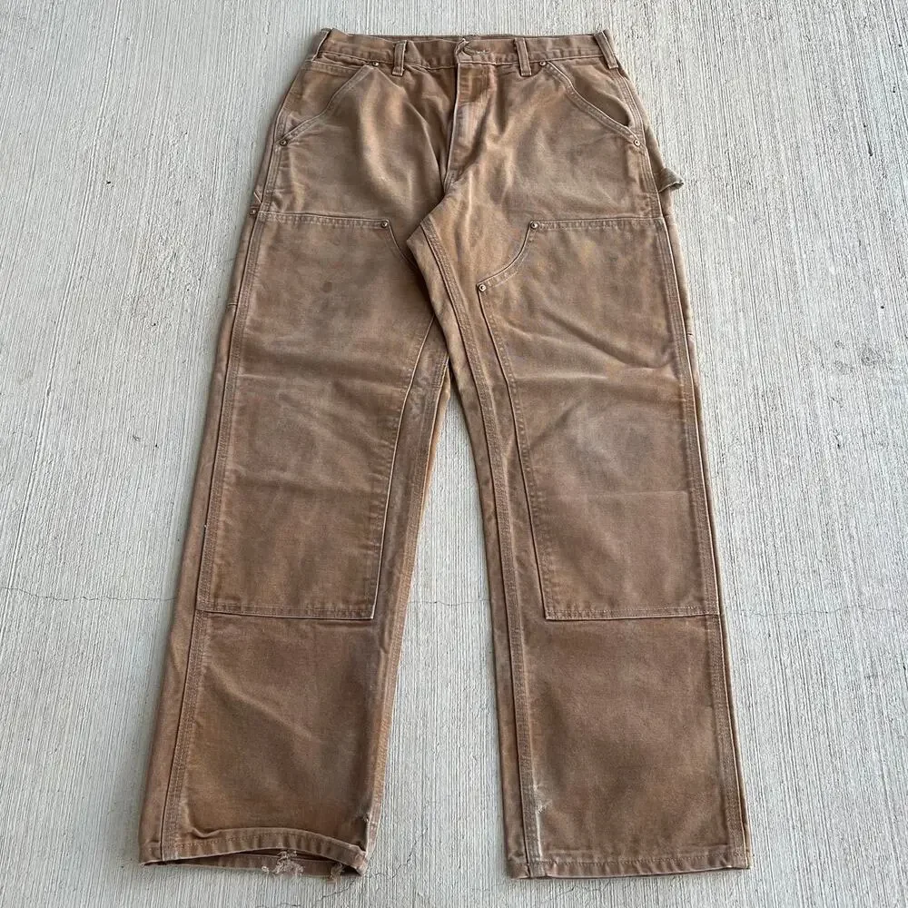 Carhartt B01 BRN brown double knee work wear carpenter pants